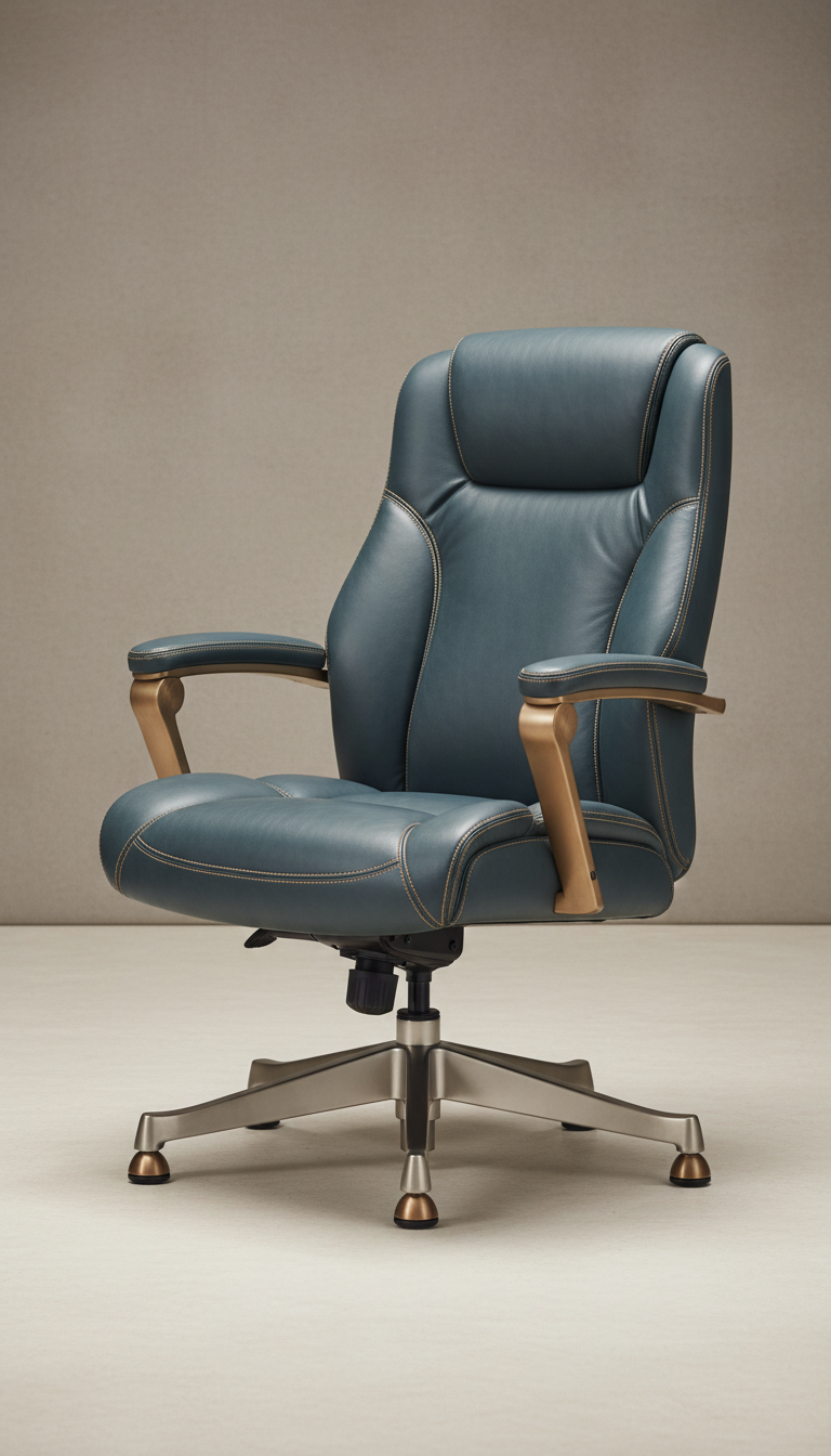Executive chair in top-grain leather