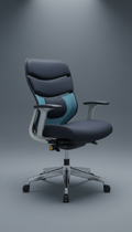 Managerial swivel chair with contoured seat