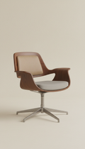 Polished Walnut Conference Chair